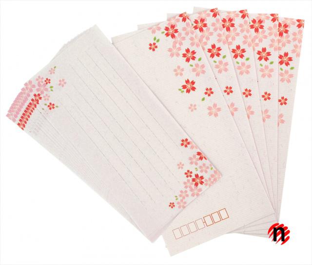 JPa Japonský set dopisních papírů Tonbo Sakura