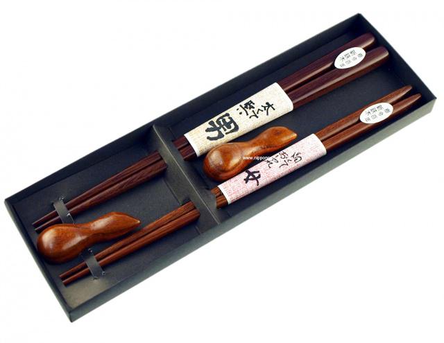 Japonské jídelní hůlky Hyotan 2 páry s držákem