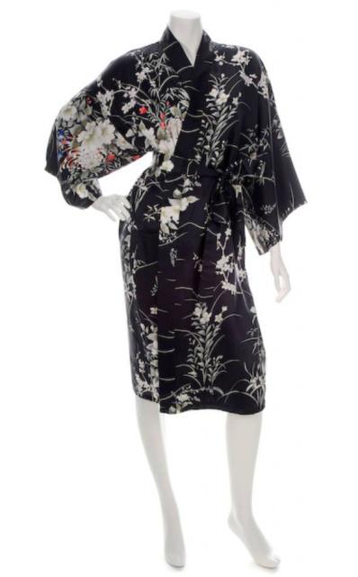 Japonské dámské hedvábné kimono Hana Silk Black krátké