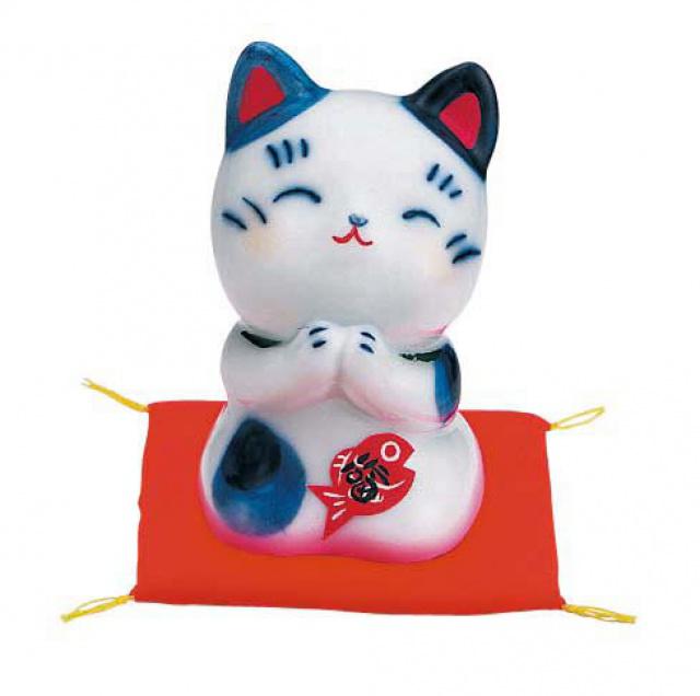 Japonská kočka štěstí Maneki Neko Onegai 6cm