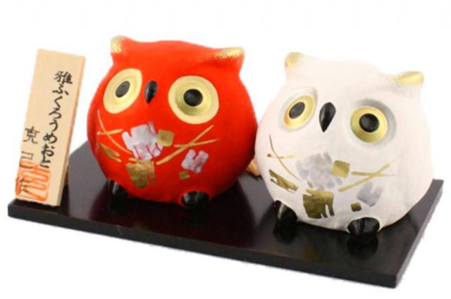 Koto Fukuro - japonská sovička pro štěstí, 6,5 cm (pár)