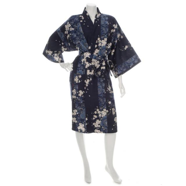Japonské dámské kimono Yukata Sakura BLUE krátké
