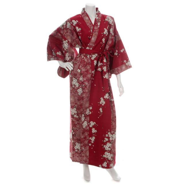 Japonské dámské kimono Yukata Sakura RED dlouhé