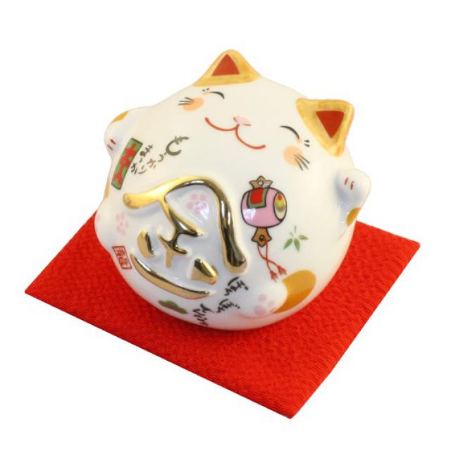 Japonská kočka štěstí Maneki Neko Lucky Cat pokladnička, 6 cm