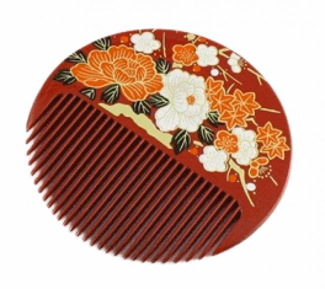 Japonský hřeben do kabelky Kimono, 7,8 cm, bordó