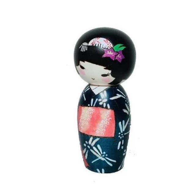 Japonská panenka Kokeshi Akikaze - Podzimní vánek, 15 cm