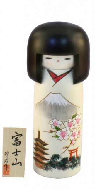 Fotografie Japonská panenka Kokeshi Fuji 18 cm