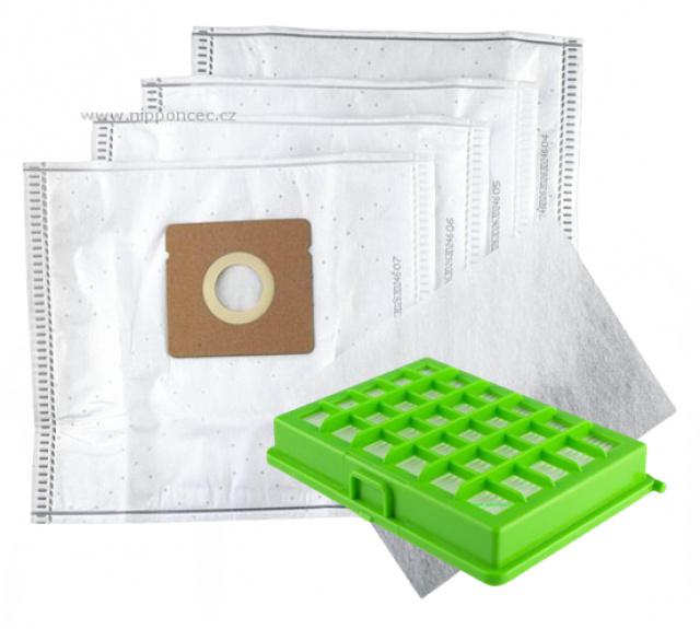 Fotografie HEPA filtr pro vysavač ROWENTA RO5227, RO522701 Compacteo Ergo a sáčky 1+4ks