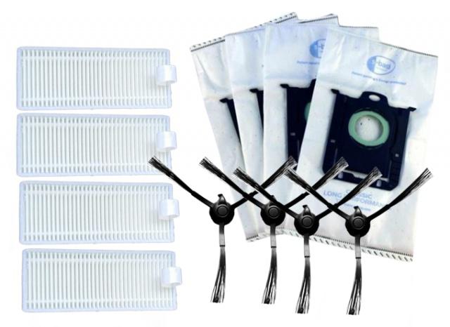 Fotografie HEPA filtry, kartáče pro PHILIPS 3000 Series Aqua HomeRun a sáčky, sada 12ks