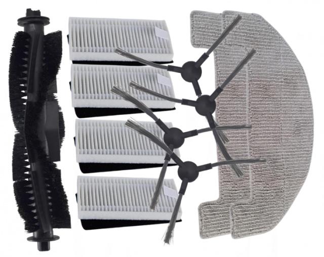 12ks Sada kartáčů, filtrů a mopů pro TESLA Robostar iQ400+ iQ660, Sencor SRV 9085, 9020, 6485, 6450