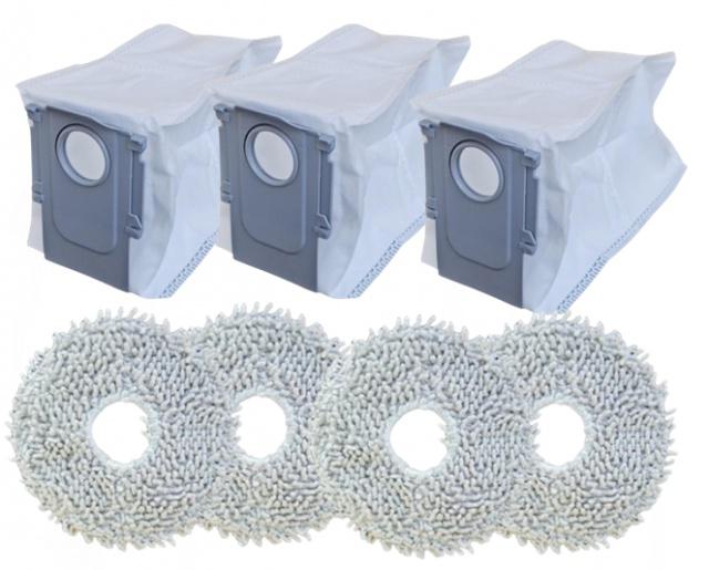 Fotografie Mopy a sáčky pro vysavač ROBOROCK Qrevo S QRS52-00 4+3ks sada