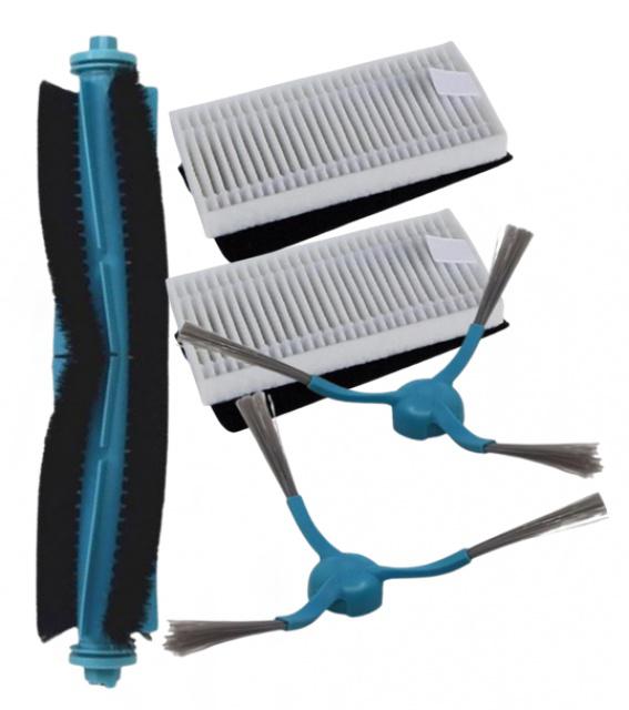 5ks Kartáče a HEPA filtry pro TESLA iQ700, Conga, Nedis a další, sada modrá