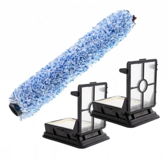 Fotografie Kartáč na tvrdé podlahy pro BISSELL Crosswave C6 Cordless Pro Titanium Blue a HEPA filtry, 1+2ks