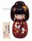 Japonsk panenka Kokeshi Hanakanzashi Red Urushi 16 cm