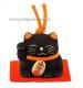 Japonsk koka tst Maneki Neko Black - zvonek 6cm