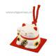 Japonsk koka tst Maneki Neko White - zvonek 6cm