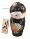 Japonsk panenka Kokeshi Yumeji Black Urushi 15,5 cm