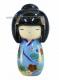 Dekoran magnet : japonsk panenka Kokeshi Blue