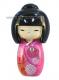 Dekorační magnet : japonská panenka Kokeshi Pink