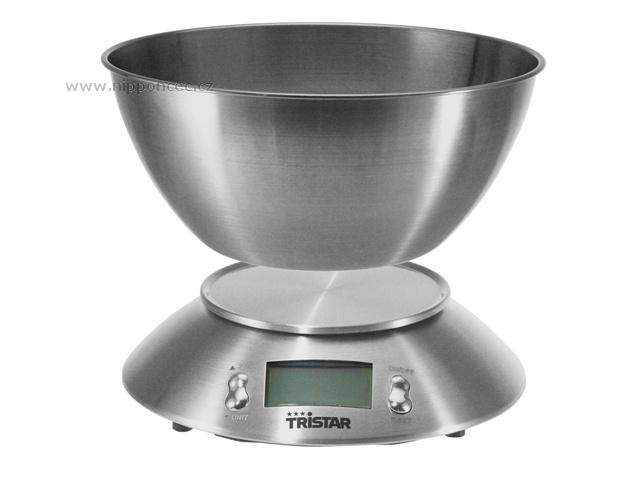 Digitální kuchyňská nerezová váha s miskou Tristar - 5kg