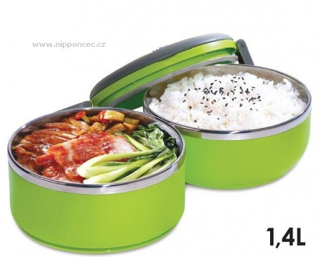 Dvoukomorový Lunch Box - přepravka na jídlo 1,4 litru - Eldom TM 140 zelený