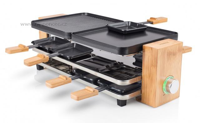 Designový raclette gril Princess Natural 8 Pure Bamboo - set pro 8 osob Designový raclette gril Princess Natural 8 Pure Bamboo - set pro 8 osob