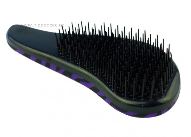 Kart na vlasy Detangler Brush rozesvc fialovo-ern Zebra