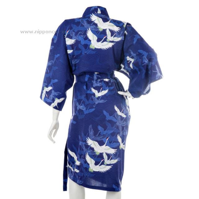 Japonsk dmsk kimono se vzorem Jeb - dlouh