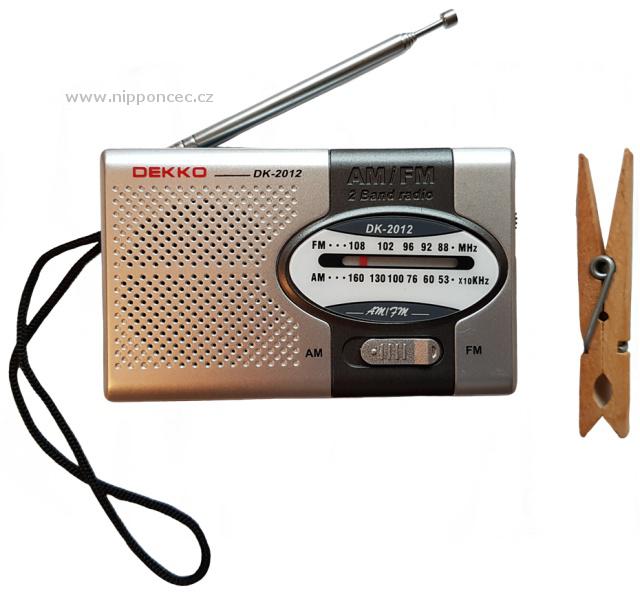 Kapesní rádio AM/FM, 9 x 6 cm, mini velikost