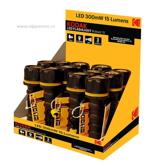 LED svítilna Kodak Robust 15, 2 x AA - cena za 1 kus.