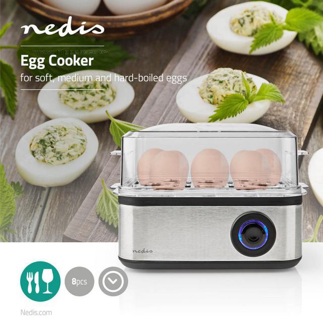 Vejcovar Nedis KAEB130EAL pro 8 vajec, 500 W, informace od výrobce